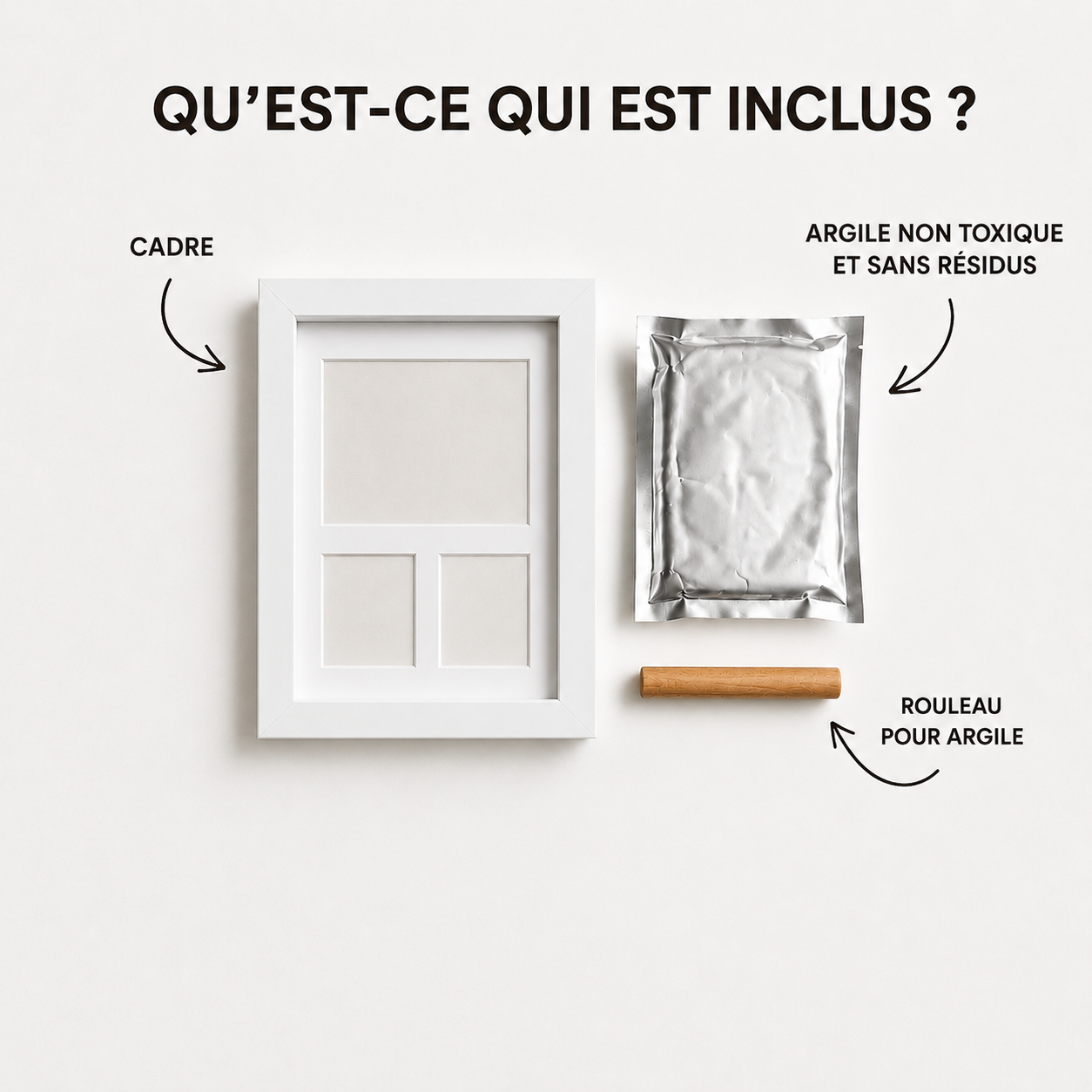 Kit d'empreintes en argile avec cadre